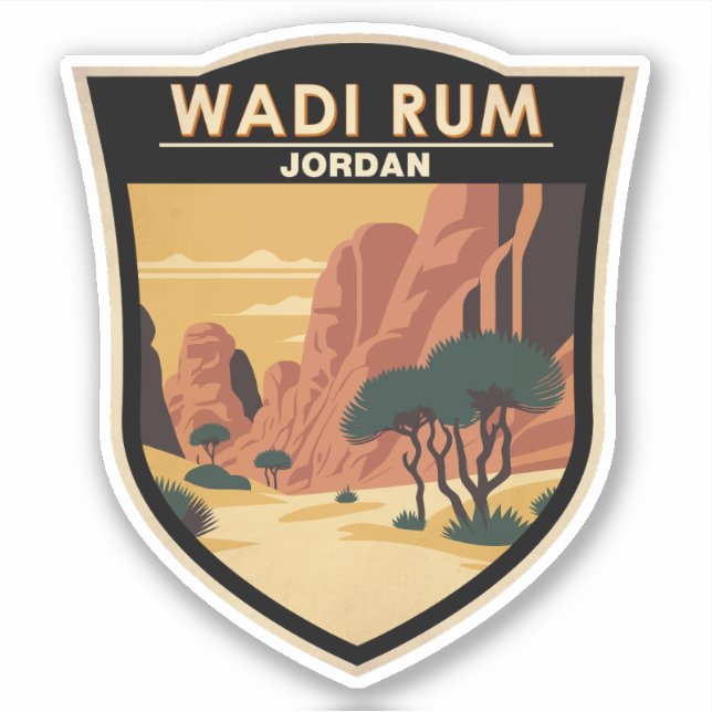 Wadi Rum Jordan Travel Art Vintage (Front)