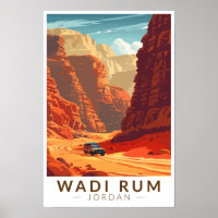 Wadi Rum Jordan Travel Art Vintage