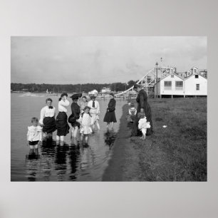 Wading at White Bear Lake, 1905 Poster