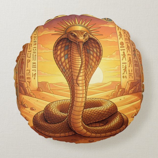 Wadjet – Egyptian Cobra Goddess´1 Round Cushion (Front)