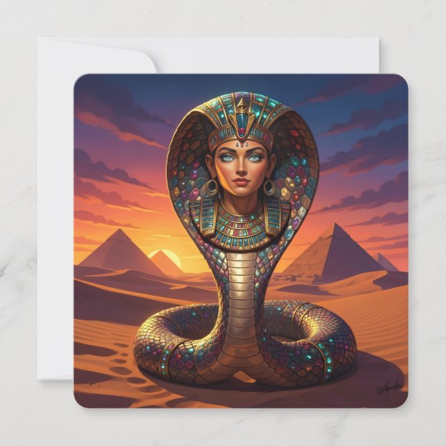 Wadjet – Egyptian Cobra Goddess´7 Holiday Card (Front)