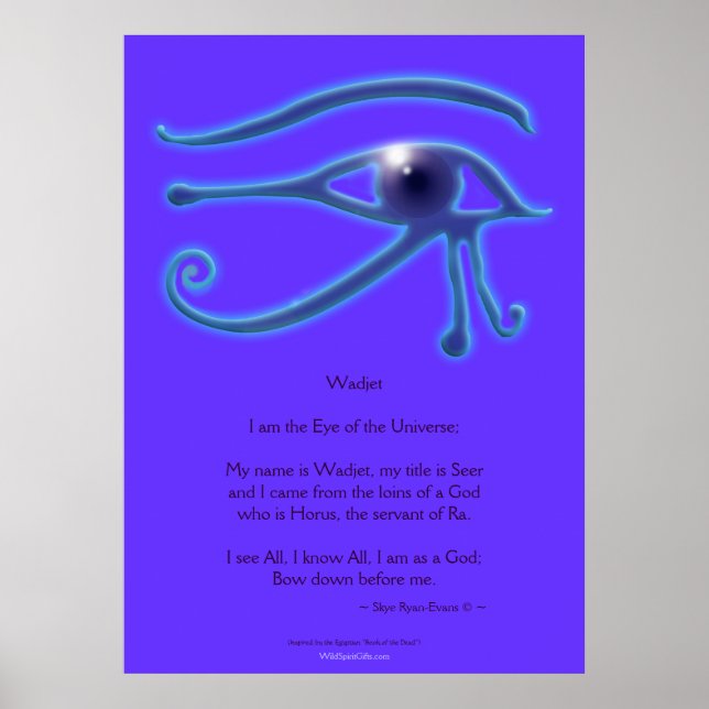 WADJET EYE & Poem Egyptian Art Print (Front)