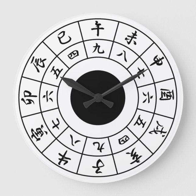 Wadokei Japanese Clock White Face Black Kanji (Front)