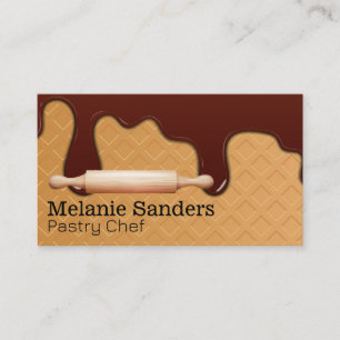 Wafer and Chocolate Syrup Rolling Pin Business Card