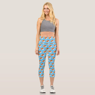 Waffle cartoon illustration  capri leggings