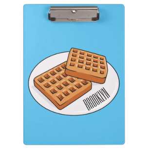 Waffle cartoon illustration clipboard