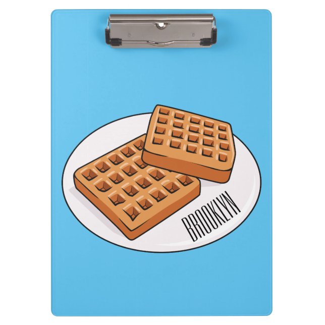 Waffle cartoon illustration  clipboard (Front)