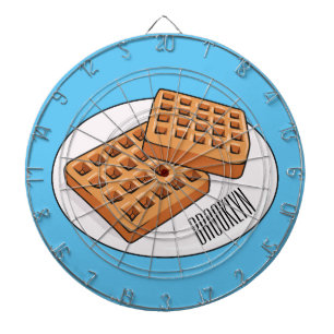 Waffle cartoon illustration  dartboard