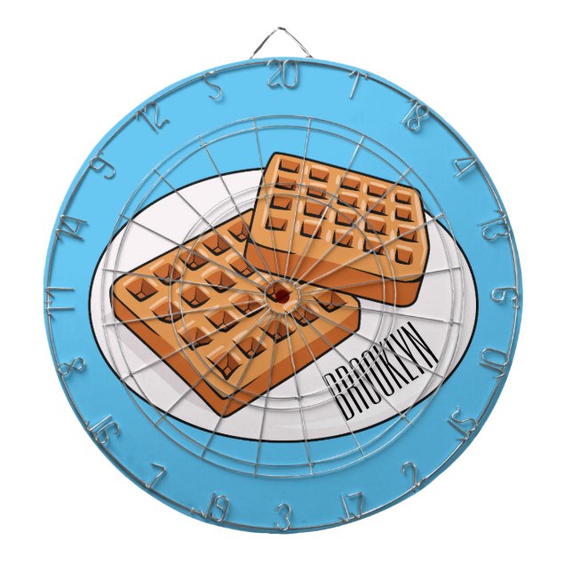 Waffle cartoon illustration  dartboard (Front)