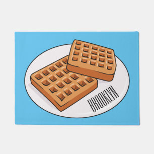 Waffle cartoon illustration  doormat