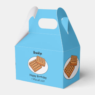 Waffle cartoon illustration favour box