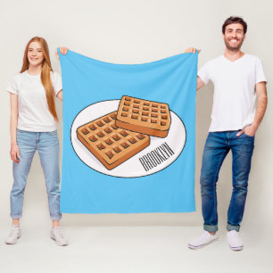 Waffle cartoon illustration  fleece blanket