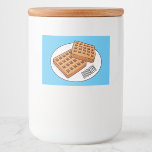 Waffle cartoon illustration  food label