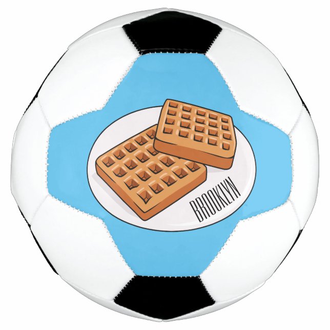 Waffle cartoon illustration  football (Front)