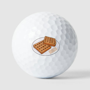 Waffle cartoon illustration golf balls