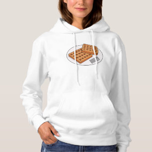 Waffle cartoon illustration  hoodie