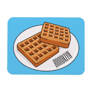 Waffle cartoon illustration  magnet
