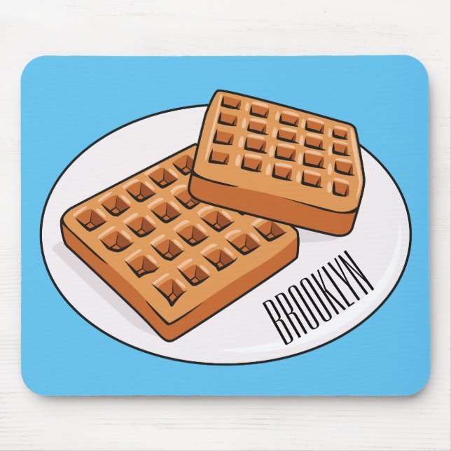 Waffle cartoon illustration  mouse mat (Front)