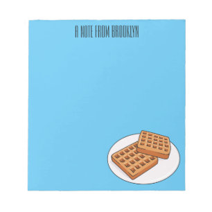 Waffle cartoon illustration notepad
