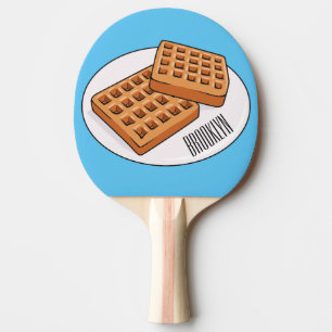 Waffle cartoon illustration  ping pong paddle