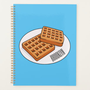 Waffle cartoon illustration planner