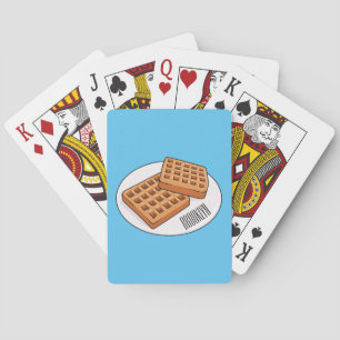 Waffle cartoon illustration playing cards