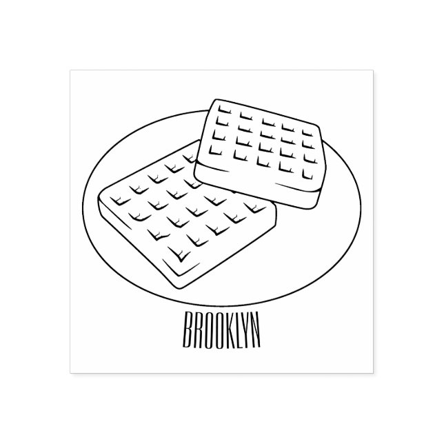 Waffle cartoon illustration  rubber stamp (Imprint)
