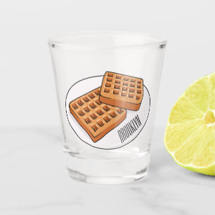 Waffle cartoon illustration shot glass