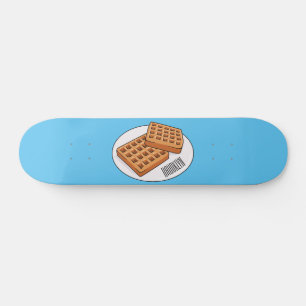 Waffle cartoon illustration  skateboard