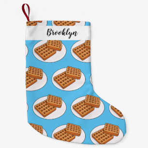 Waffle cartoon illustration small christmas stocking