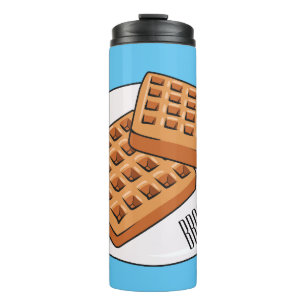 Waffle cartoon illustration  thermal tumbler
