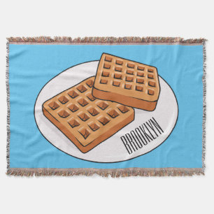 Waffle cartoon illustration  throw blanket