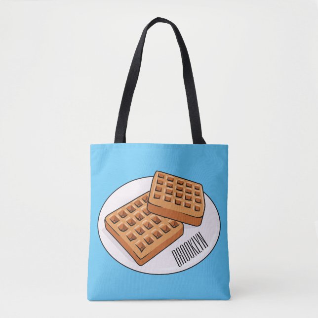 Waffle cartoon illustration  tote bag (Front)