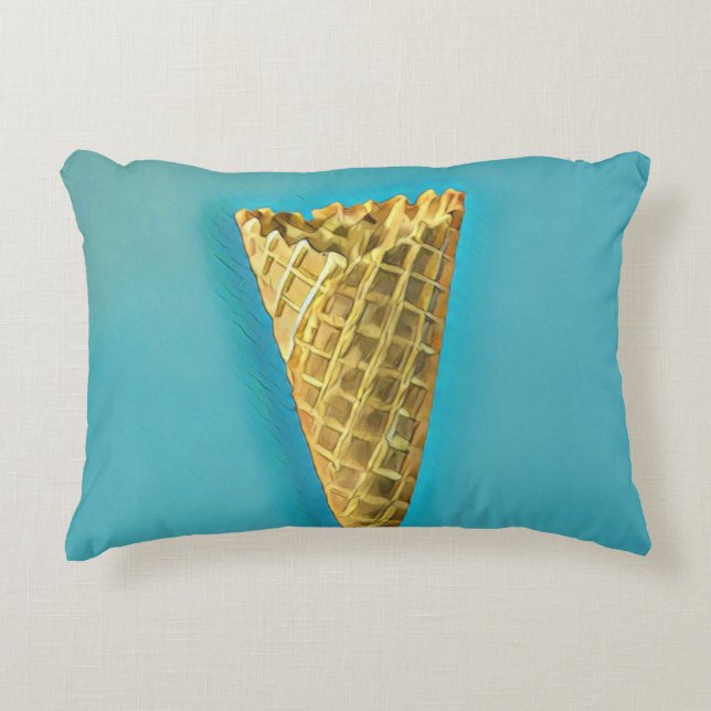 Waffle cone for ice cream lovers decorative cushion (Front)