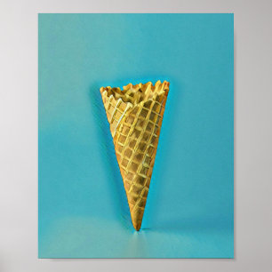 Waffle cone for ice cream lovers poster