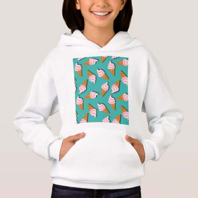 Waffle cones ice cream and frozen yogurt pattern (Front)