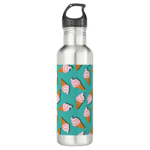 Waffle cones ice cream and frozen yogurt pattern 710 ml water bottle