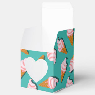 Waffle cones ice cream and frozen yogurt pattern favour box