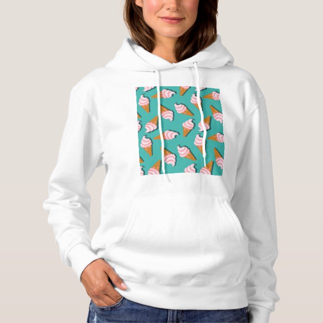 Waffle cones ice cream and frozen yogurt pattern hoodie (Front)