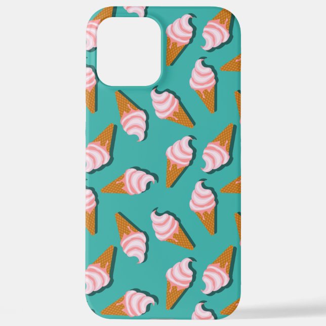 Waffle cones ice cream and frozen yogurt pattern iPhone case (Back)