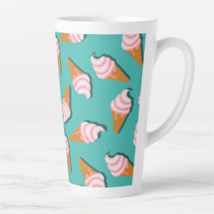 Waffle cones ice cream and frozen yogurt pattern latte mug