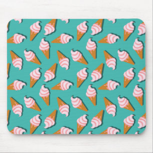 Waffle cones ice cream and frozen yogurt pattern mouse mat