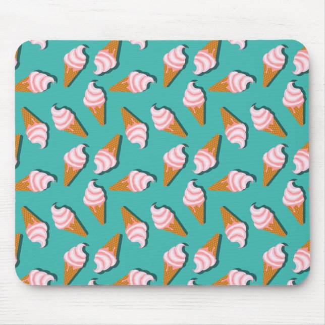 Waffle cones ice cream and frozen yogurt pattern mouse mat (Front)