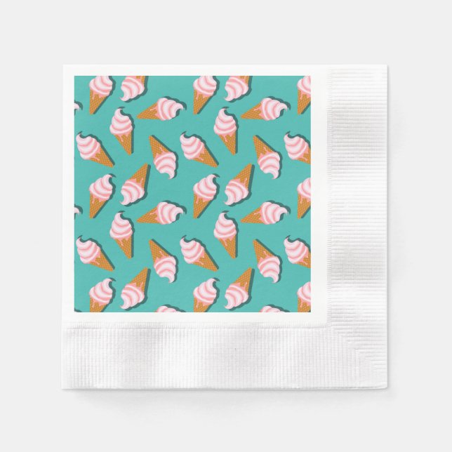 Waffle cones ice cream and frozen yogurt pattern napkin (Front)