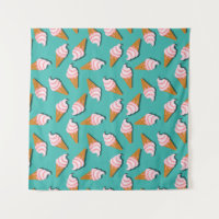 Waffle cones ice cream and frozen yogurt pattern