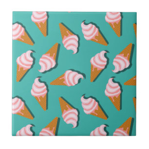 Waffle cones ice cream and frozen yogurt pattern tile