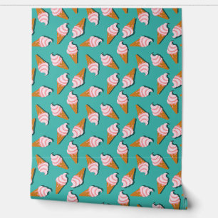 Waffle cones ice cream and frozen yogurt pattern wallpaper