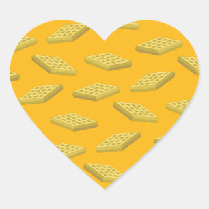 Waffle Cute Breakfast Brunch Kids 1st Birthday Heart Sticker