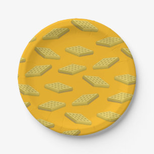 Waffle Cute Breakfast Brunch Kids 1st Birthday Paper Plate