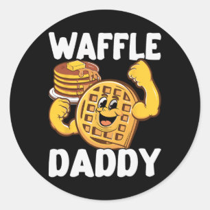 Waffle Daddy Food Lover Waffle Whisperer Fathers D Classic Round Sticker